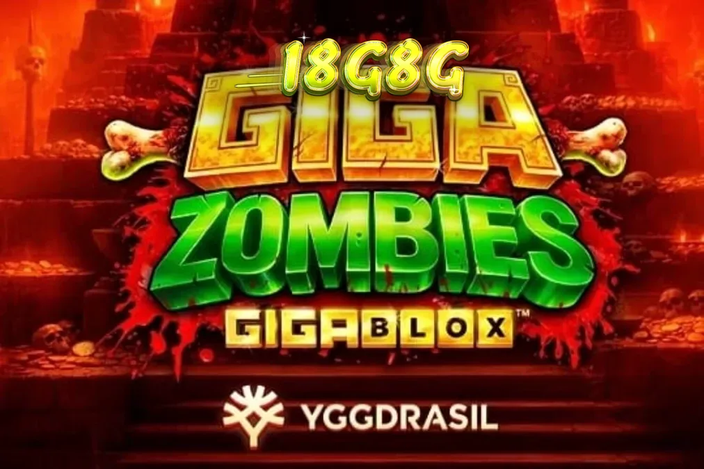 Tampilan visual slot Giga Zombies dengan latar belakang kuil kuno dan simbol horor.