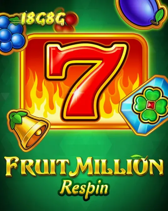 Tampilan visual slot Fruit Million Respin dengan simbol buah klasik dan latar belakang modern.